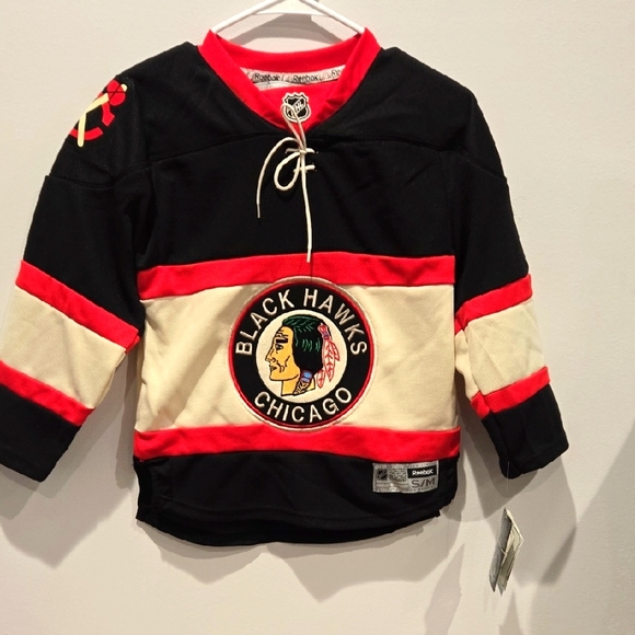 Reebok Kids Blackhawks Jersey - Black, Red, and White - Picture 1 of 4